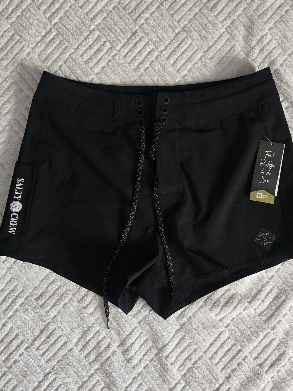 Salty Crew Women's Black Lace-Up Athletic Boardshorts